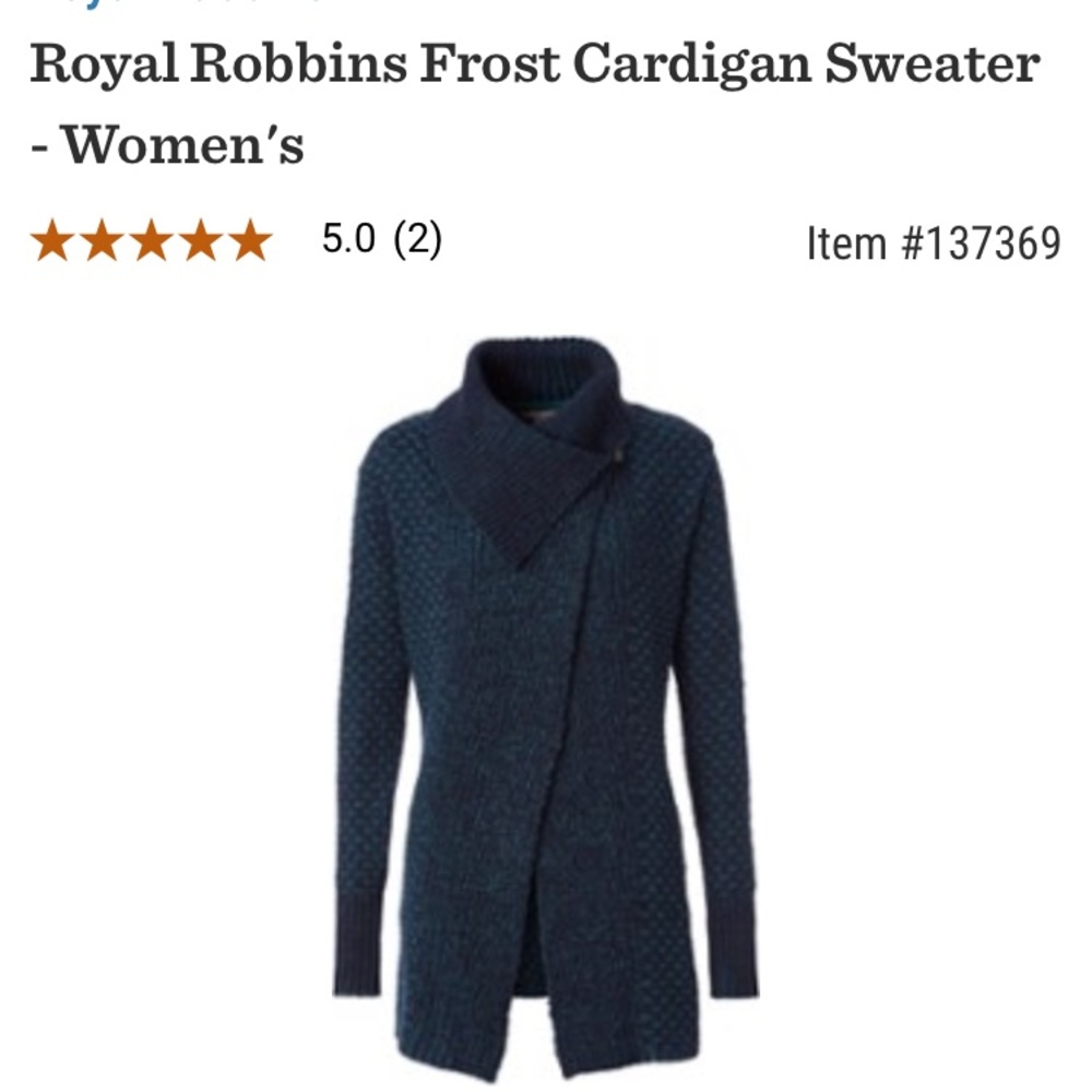 Royal Robbins frost cardigan sweater